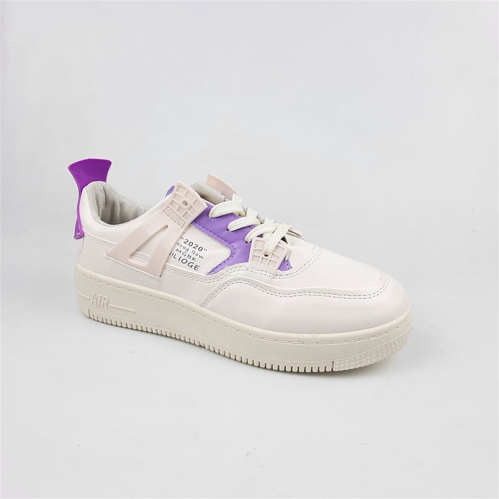 Sepatu sneakers wanita  all white purple Alea kae Th.22.Alba 36-40