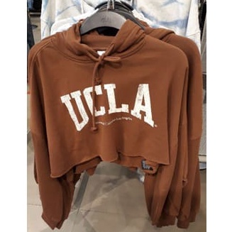 UCLA CROOPED HOODIE SWEATER MOCCA / SWEATER CROPE WANITA