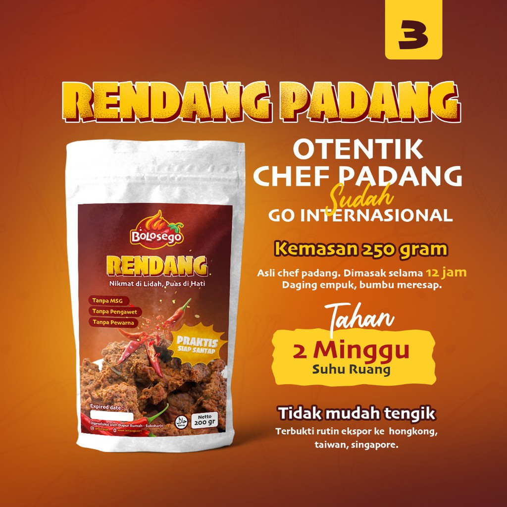 

Bolosego Rendang Daging Sapi - Lauk Pauk Praktis