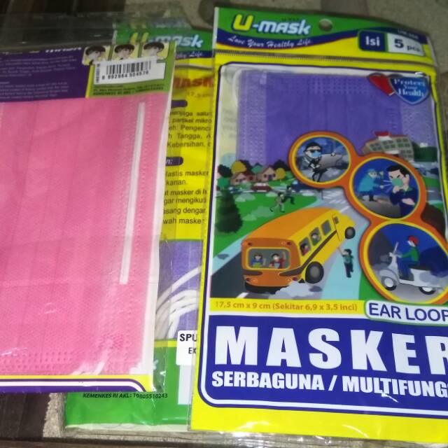 Masker U-Mask Earloop NO Sensi Headloop Nexcar Diapro Nankai N95