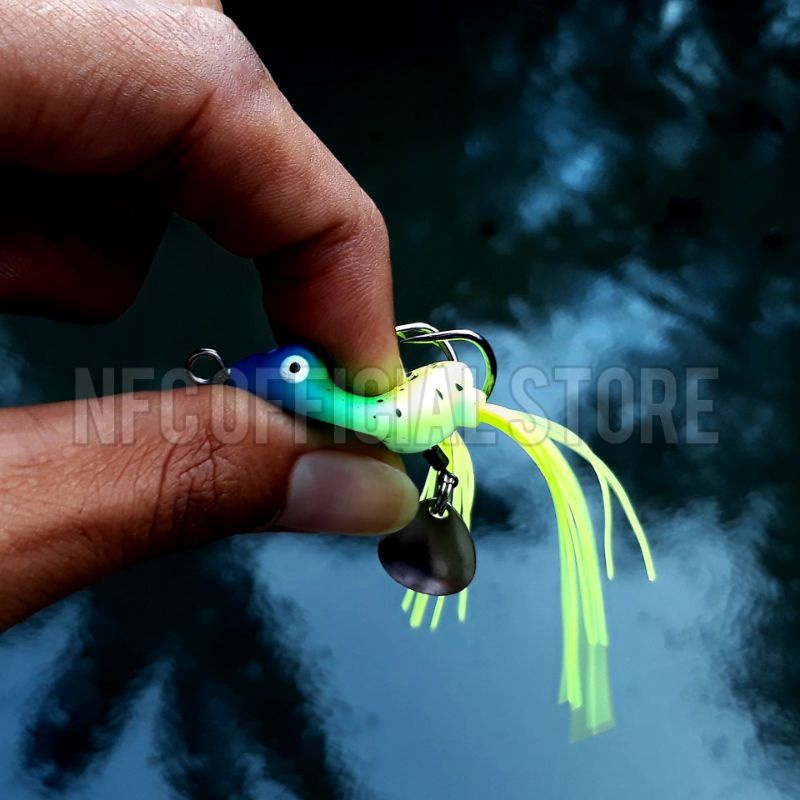 Soft frog mini 3 cm / 4,5 gram dengan ekor dan blade KILLER rekomendasi untuk Ultralight casting