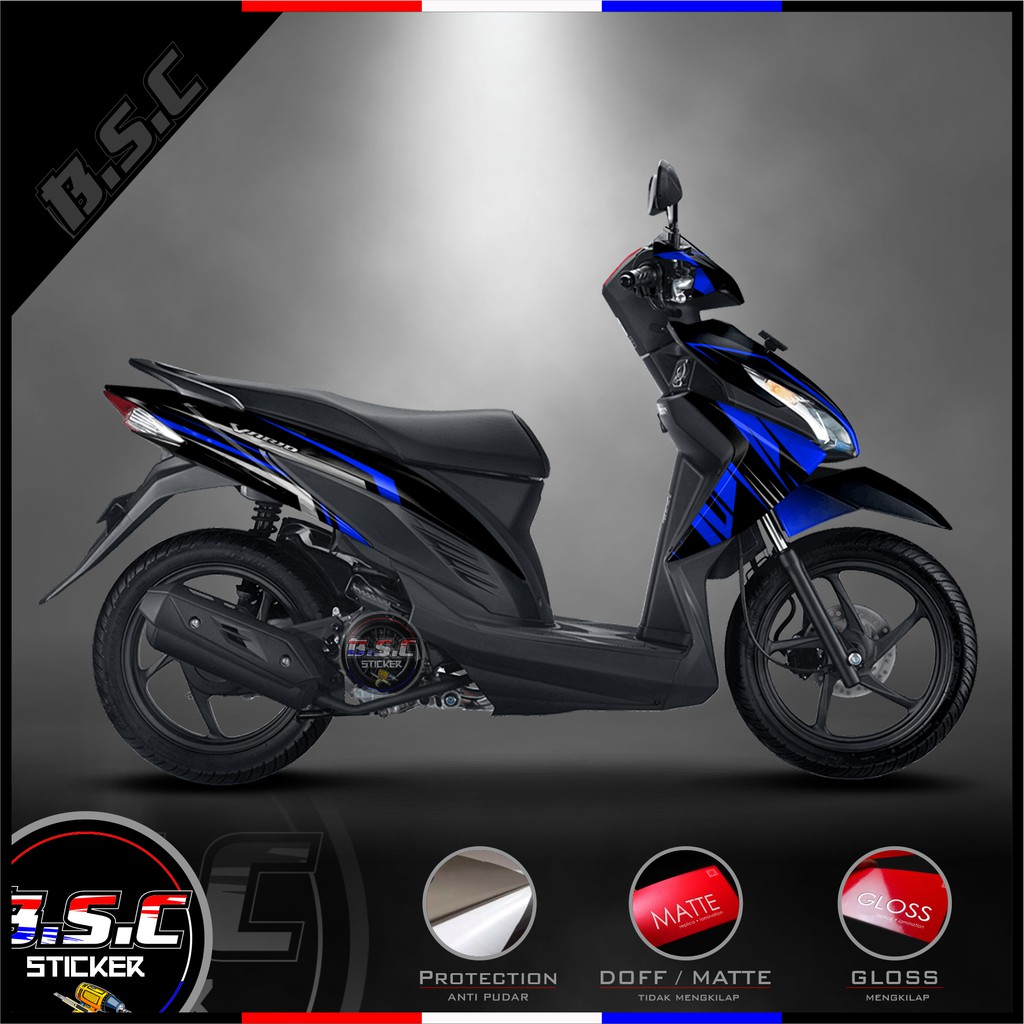 Sticker Motor Stiker Decal FULL BODY Vario 110 ESP Vario Remot Motif Racing Flash Blue