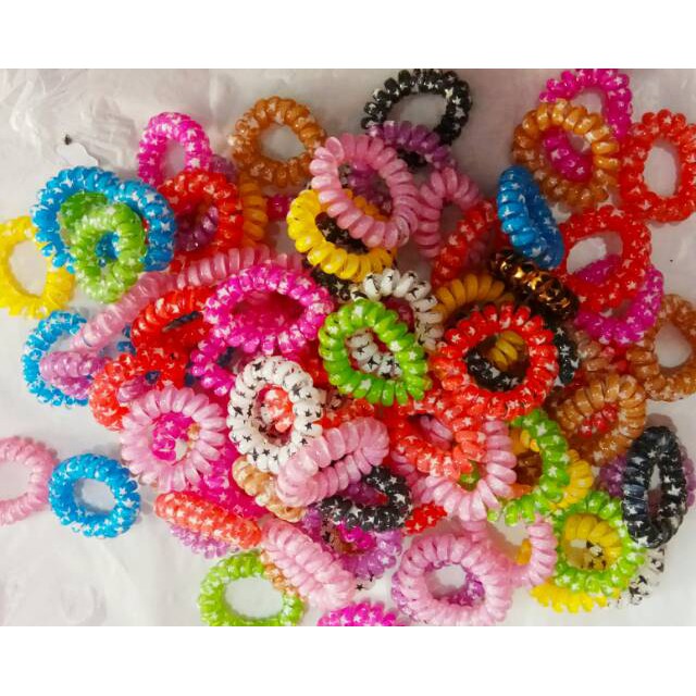Karet rambut spiral KCL lusinan isi 12 pcs