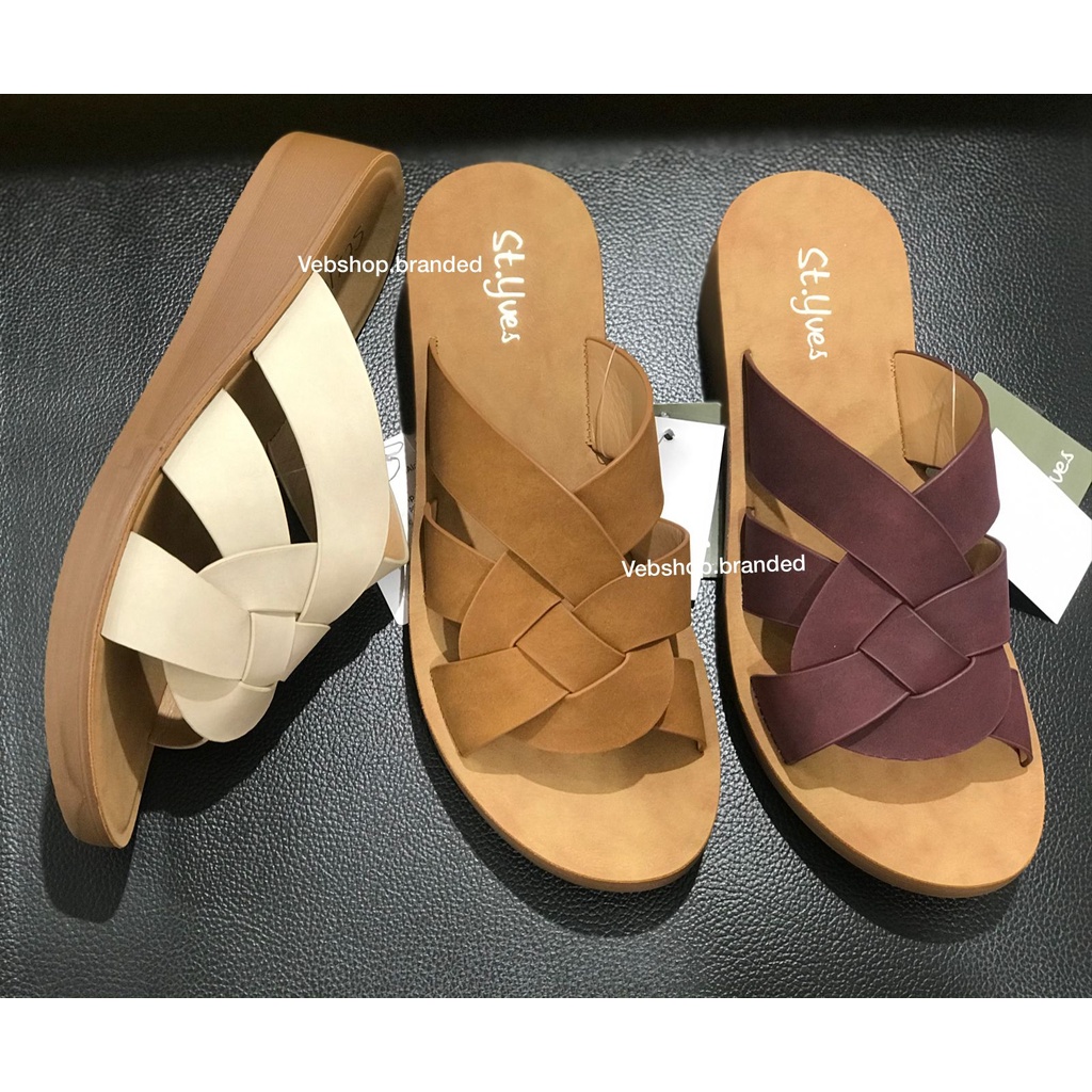 St Yves Sandal selop wedges wanita model baru ori Matahari Dept store