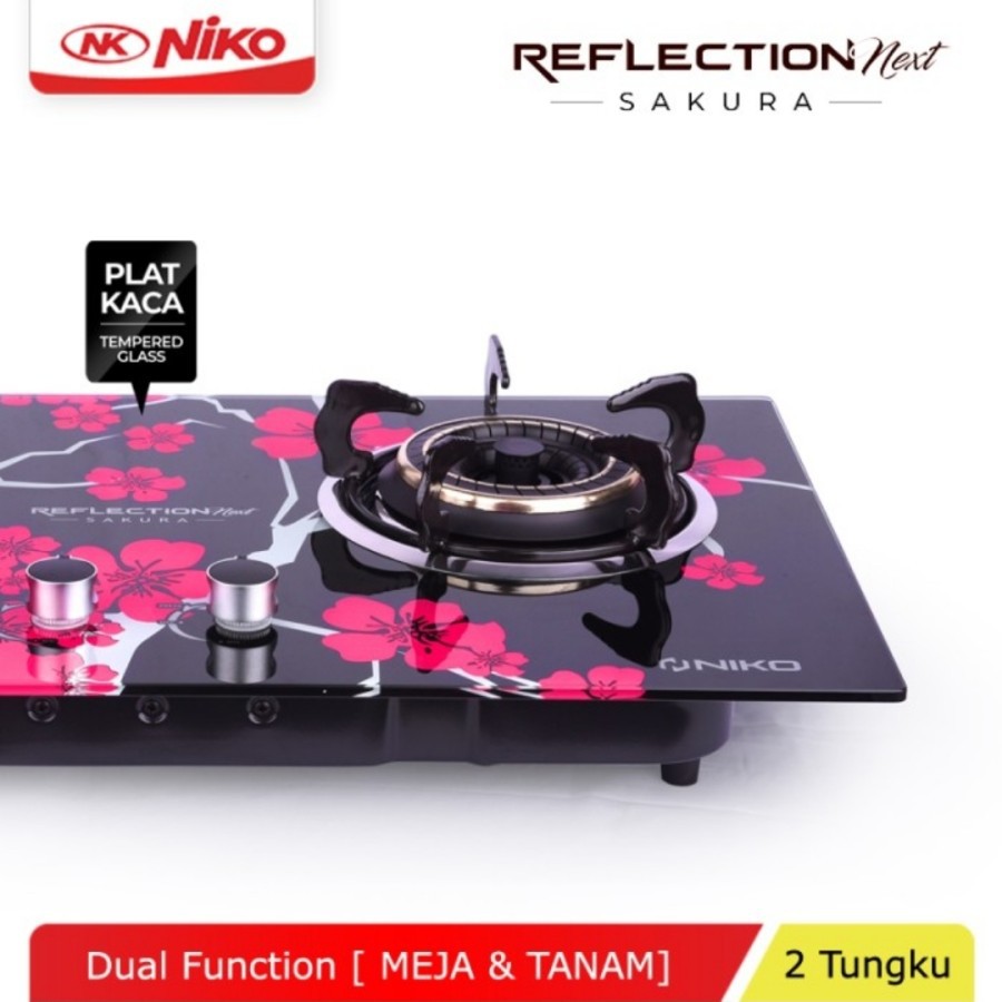 Niko Reflection Next SAKURA Kompor Gas 2 Tungku 2in1