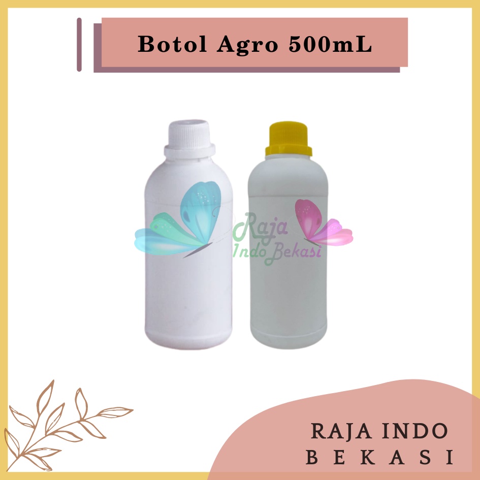 Rajaindobekasi Botol Agro 500ml Botol 500ml Botol HDPE 500ml Dof Botol Kimia Pupuk Bulet Minyak Kapsul Pil Botol Plastik Mini Serbaguna