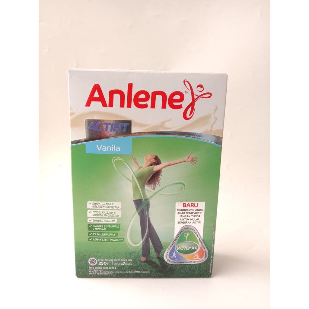 

ANLENE ACTIVIT VANILA / SUSU KHUSUS ORANG DEWASA 250 G