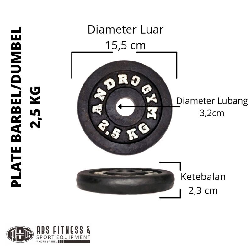 Plate Dumbell Besi 2,5kg/Iron Plate /Plate Barbell