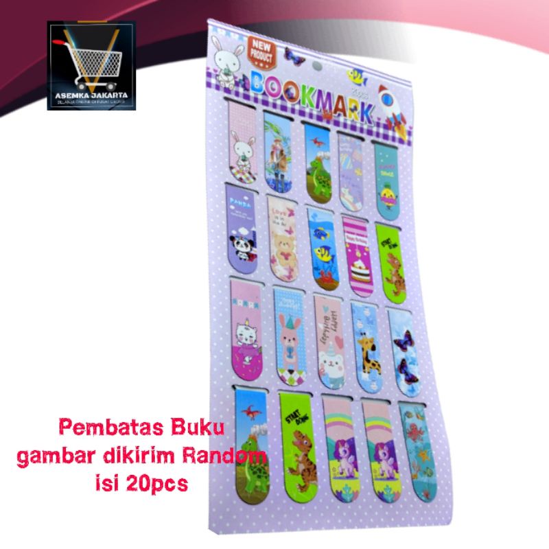 

(AJ) Pembatas Buku isi 20pcs Bergambar