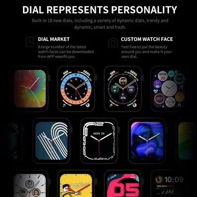 COD✅ HI Watch Series 7 SmartWatch 1.75HD Bluetooth Custom Wallpaper Heart Rate Blood Pressure Monitor Wireless Charge Spin Button Sport Smart Watch   W26