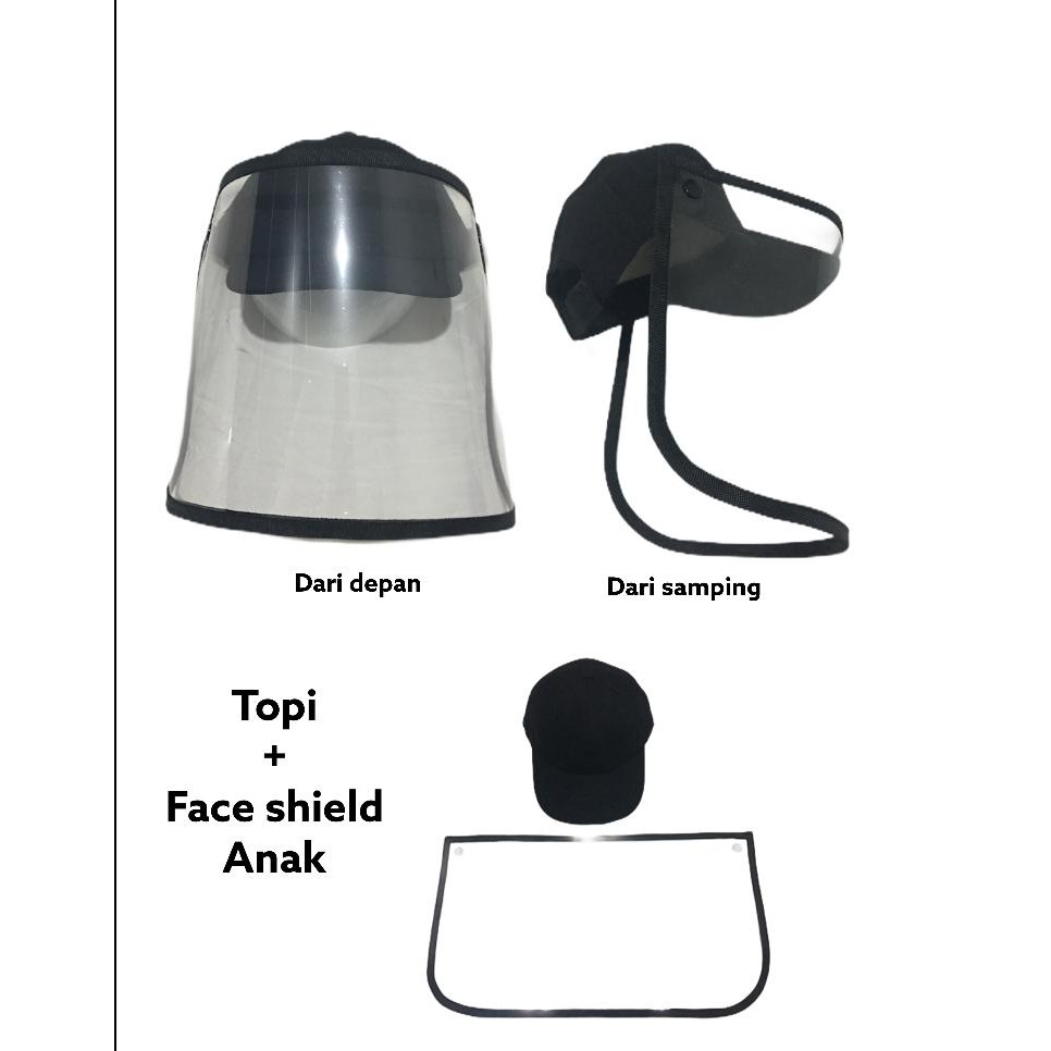 Topi Faceshield Pelindung Muka dan Wajah Berkualitas Untuk Anak dan Dewasa