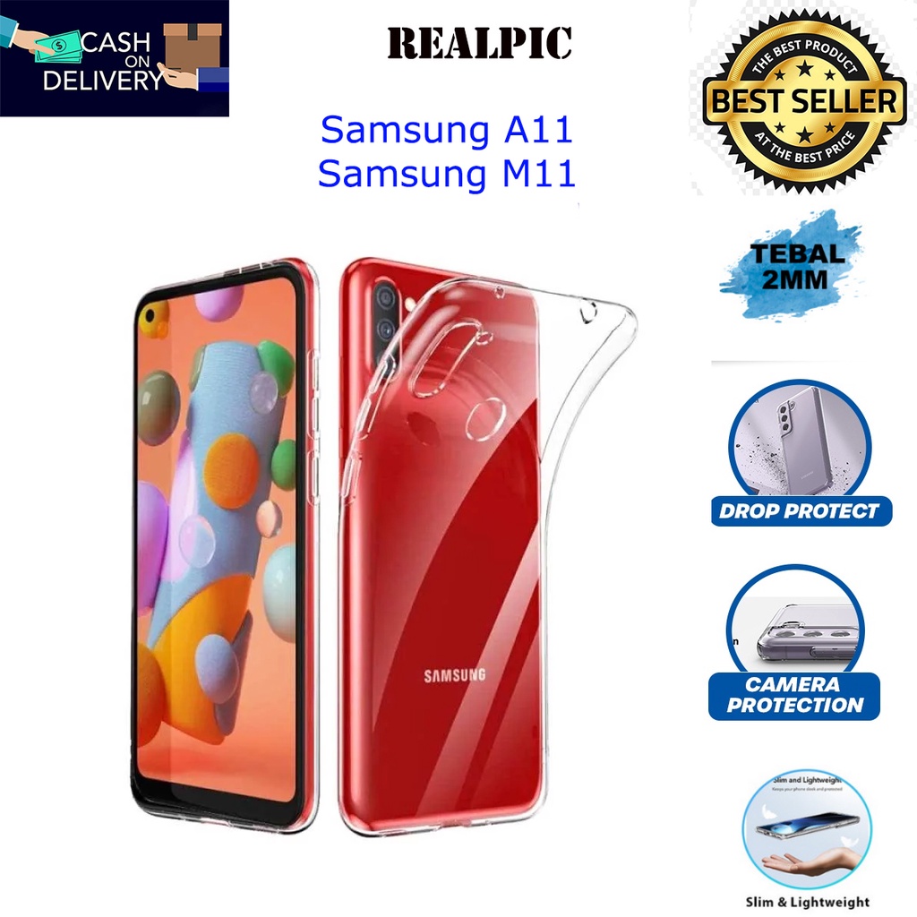 Case Samsung Galaxy A11 / Samsung Galaxy M11 Casing Clear HD KETEBALAN 2MM BENING TRANSPARAN TPU Premium Softcase