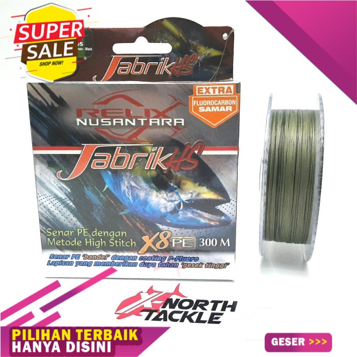 *Promo Murah* SENAR PE RELIX NUSANTARA JABRIK HS X8 300M PE 2.5 - 0.28MM - 39LBS