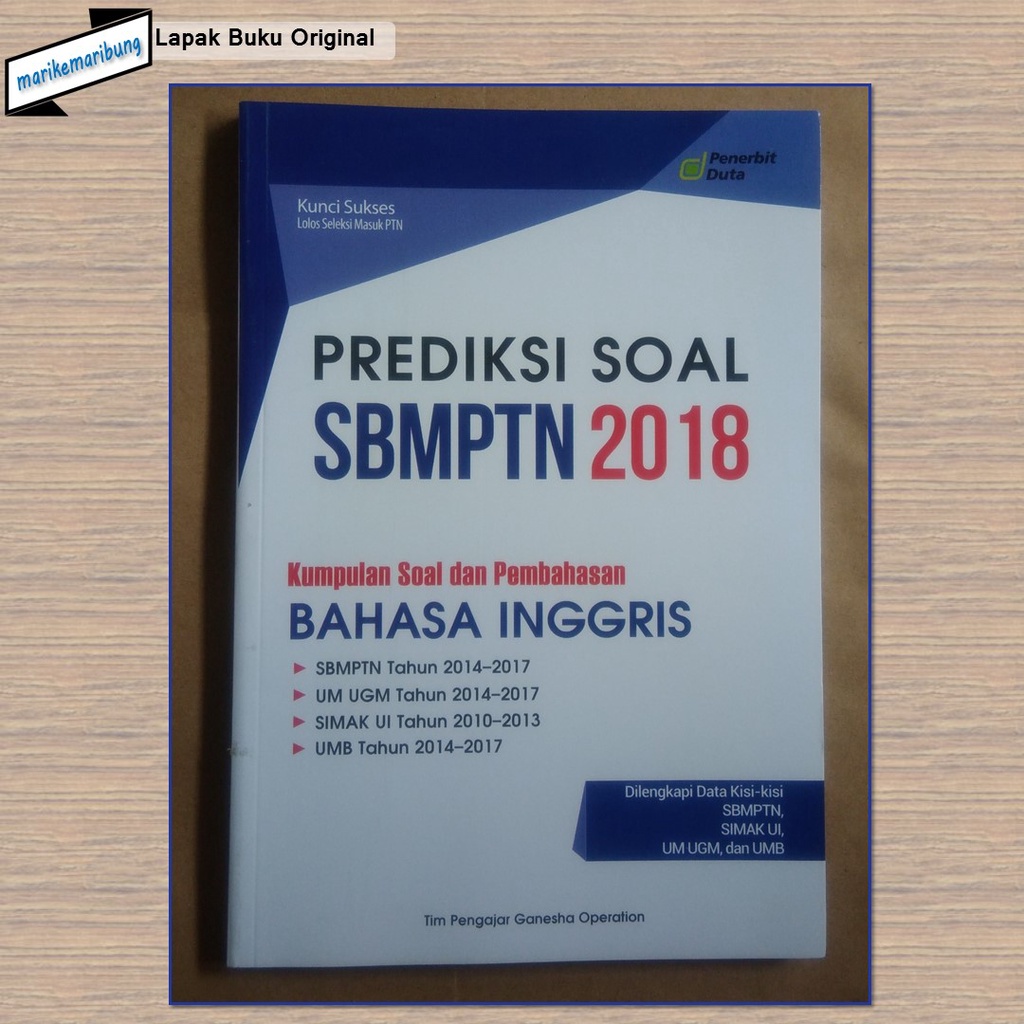 Buku Prediksi Soal-Soal Bahasa Inggris SBMPTN 2018