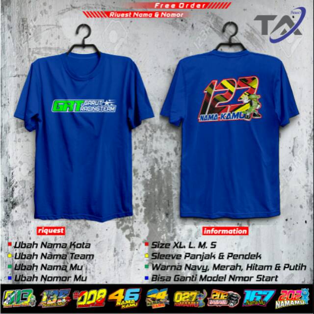 Kaos Racing Start Ubah nama team & nmor star keinginan sendiri