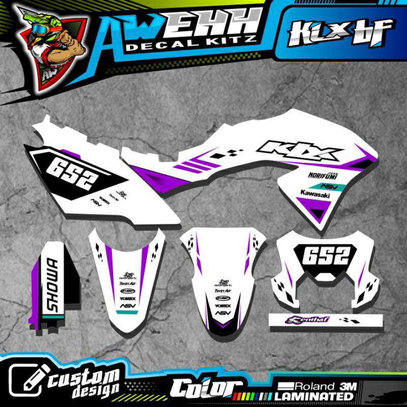 DECAL KLX BF 150 BF UNGU CUSTOM FULLBODY
