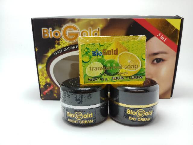 Paket bio gold original / cream pencerah wajah paket 3in1