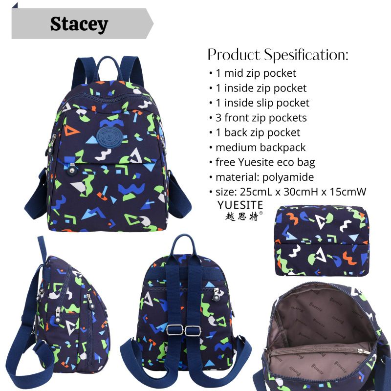 TAS RANSEL SEDANG YUESITE STACEY ORIGINAL IMPORT ANTI AIR MEDIUM BACKPACK CYUTEBAGS