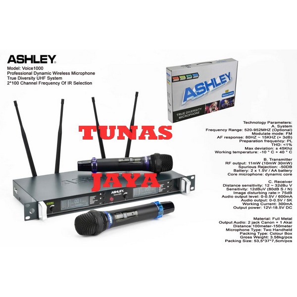 Mic Wireless Ashley Voice 1000 Wireless HANDHELD Ashley Voice1000