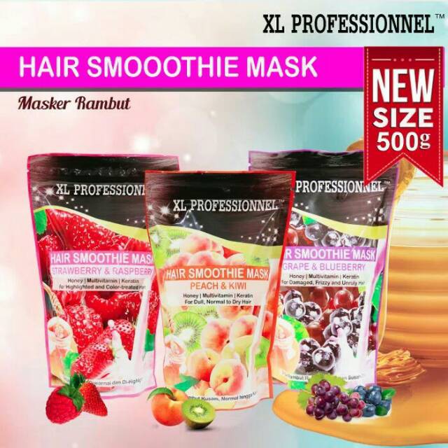 XL Professionnel Hair Smoothie Mask 500gr - REFILL - POUCH - BESAR