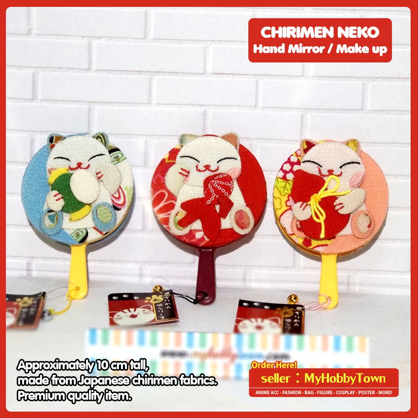 Cermin Make Up Motif Jepang Chirimen Craft