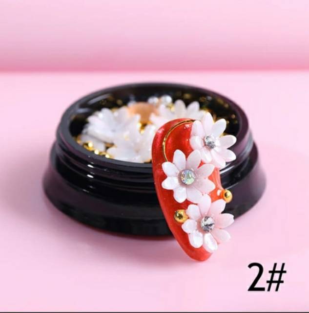 Hiasan Kuku Rhinestone flower nail art aksesoris kuku wedding bunga nailart nail art nail aksesoris