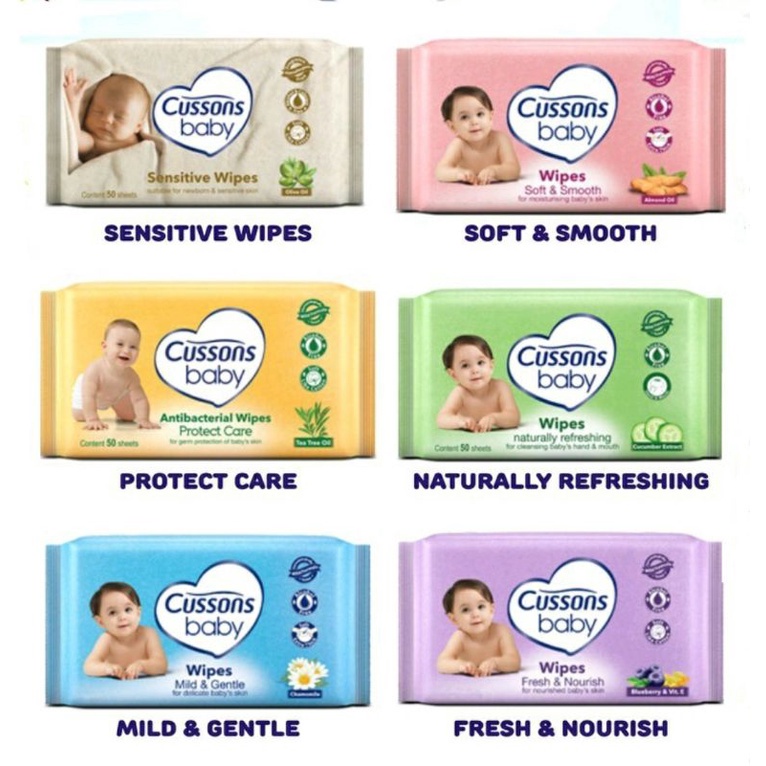 Cussons Baby Pure and Gentle Wipes 50s / 1 pc Tisu Basah Non Alkohol / Tissue Wet Wipes