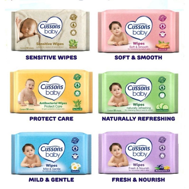 Cussons Baby Pure and Gentle Wipes 50s / 1 pc Tisu Basah Non Alkohol / Tissue Wet Wipes