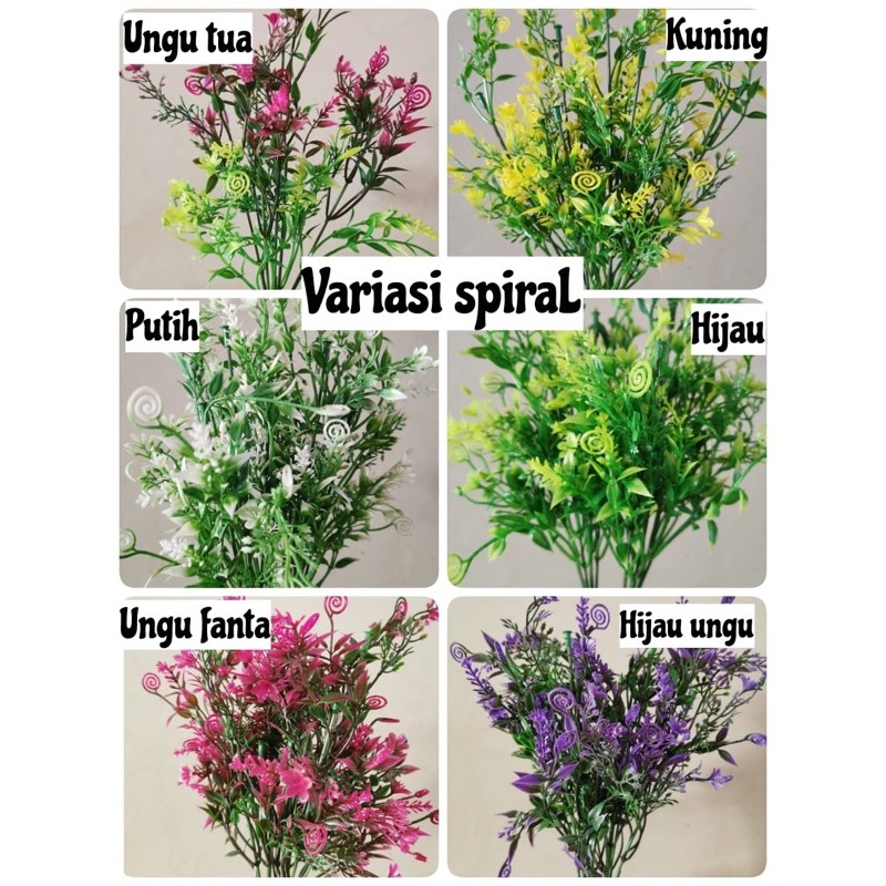 variasi Daun spiral tangkai plastik