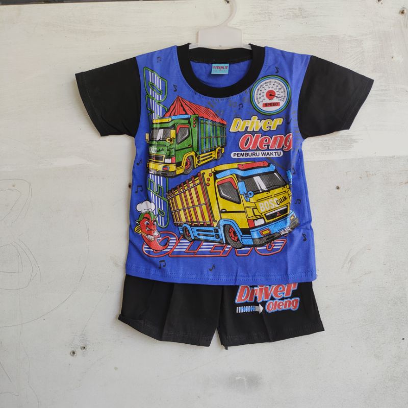 Setelan anak cowok 1 2 3 4 5 6 tahun truk truck oleng