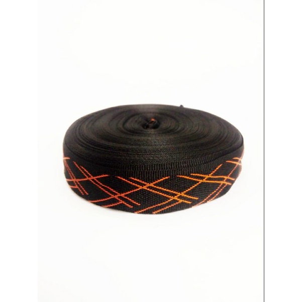 bisban tali webbing motif silang kode SM52 terbaru ukuran 2, 5 cm 1 roll  (20 meter)