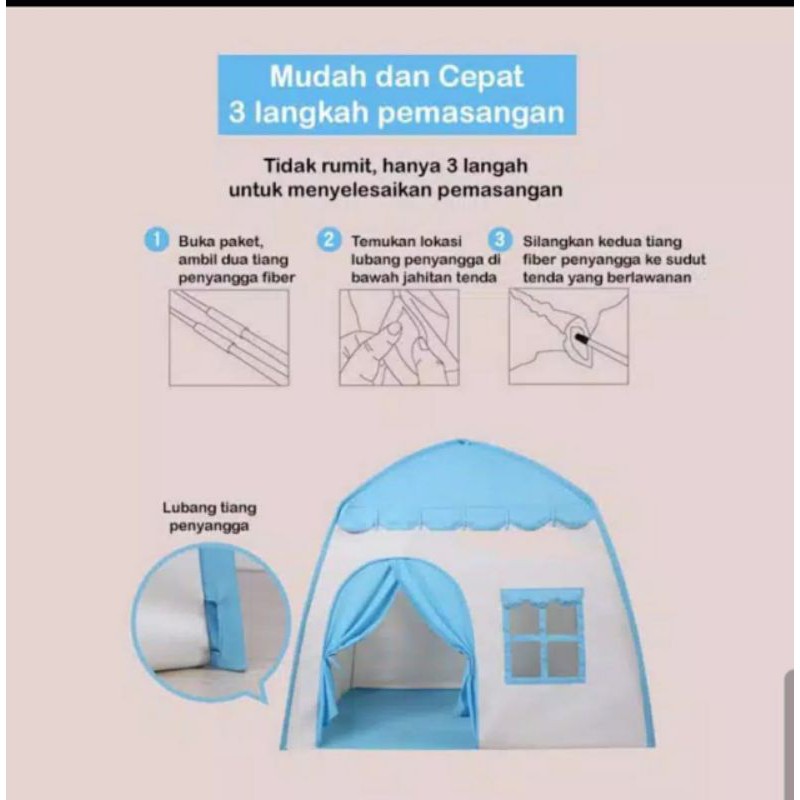 RUMAH TENDA KEMAH ANAK TEMPAT BERMAIN CAMPING TEBAL KOKOH