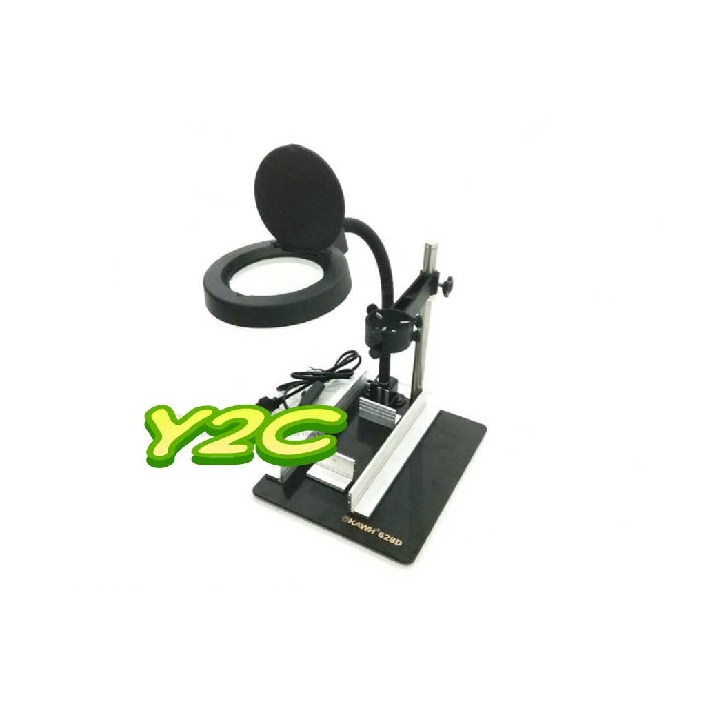 LAMPU SERVIS LED + KACA PEMBESAR KAWH 628D / ALAT SERVIS HP LENGKAP