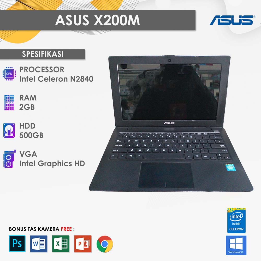 LAPTOP ASUS X200M - INTEL CELERON RAM 2GB HDD 500GB