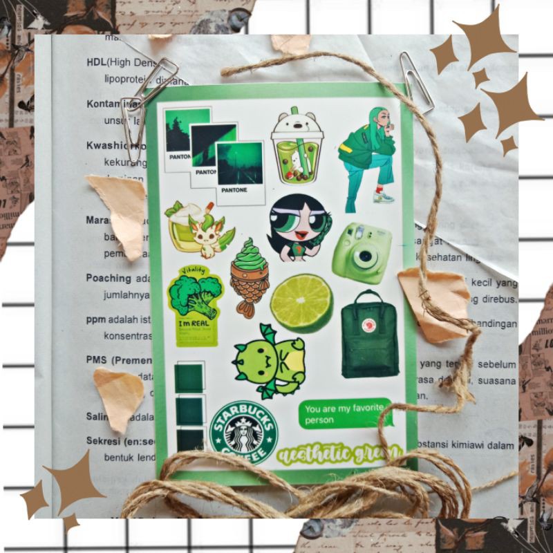 

Aesthetic Stiker Set (green)
