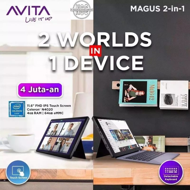 AVITA Magus 2-in-1 Celeron N4020 / 4GB / Storage 64GB eMMC / 11,6&quot; / W.10