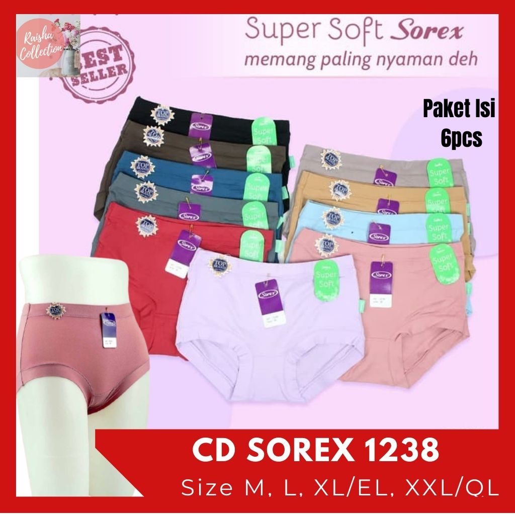 RC PAKET HEMAT CD/UNDERWEAR SOREX 1238 ISI 6 PCS