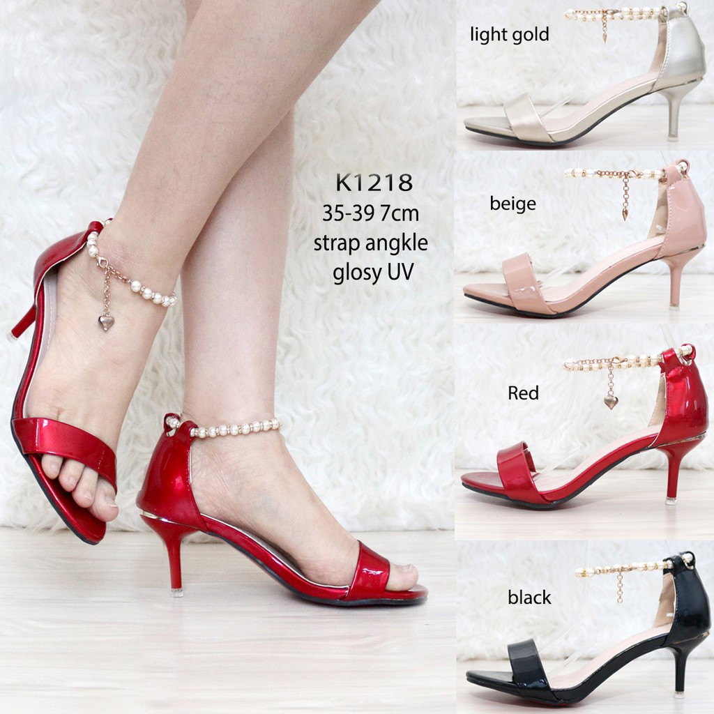 Sandal Heels 4 warna Import - Heels 7cm Kerja Pesta kantor K1218