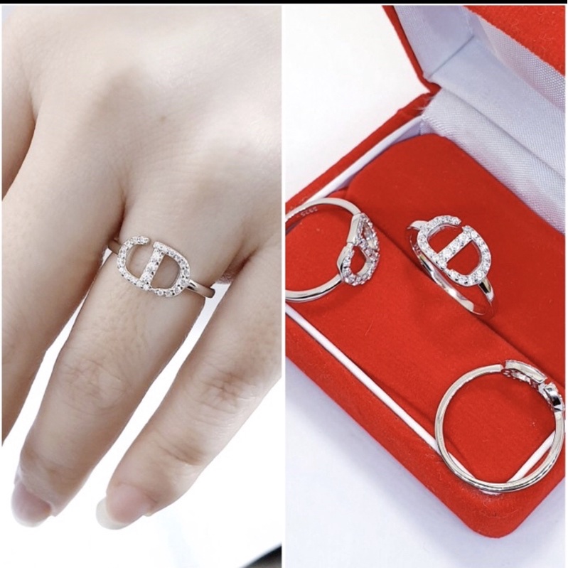 Cincin perak 925 cincin cewek perak 925 lapis emas putih S454