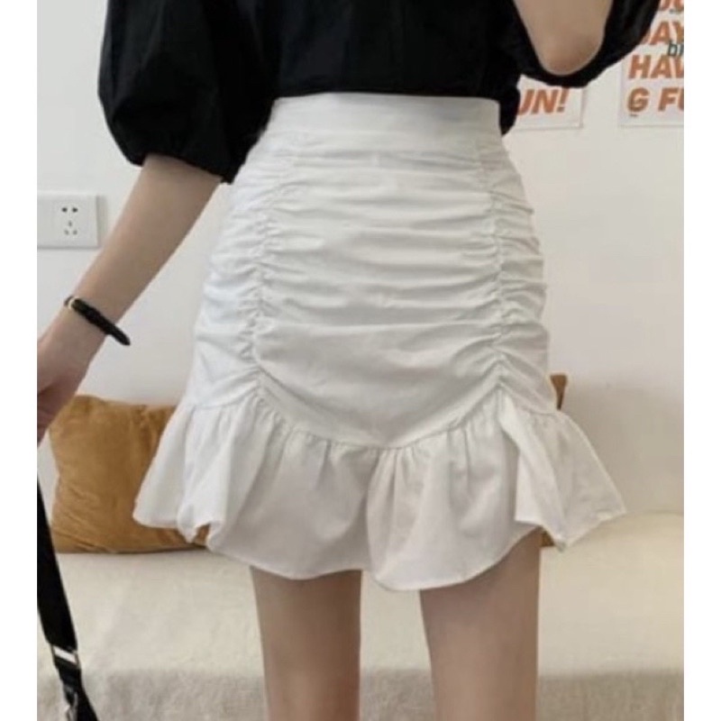 skirt korean / rok mini korea / korean ruffle skirt / rok korea / rok kerut mini / rok serut