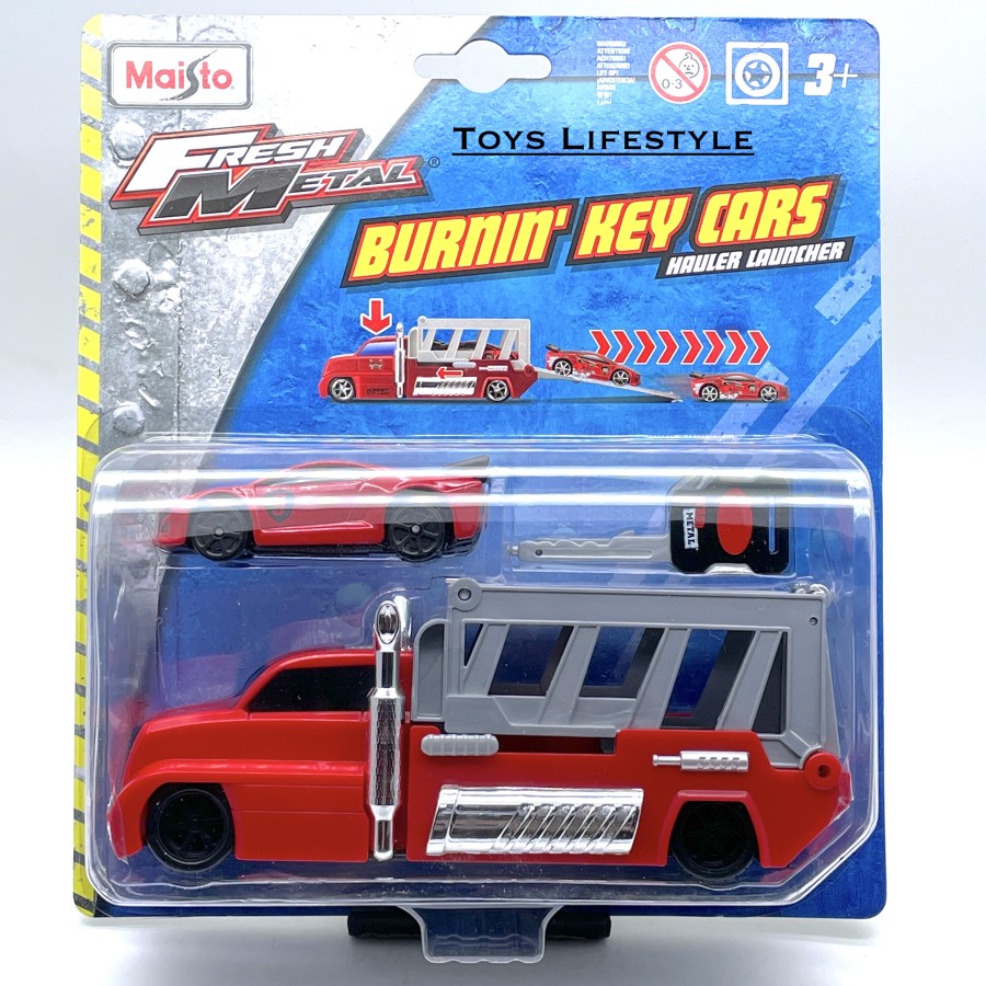 Mobil Maisto Diecast Fresh Metal Burnin Key Cars Hauler Launcher