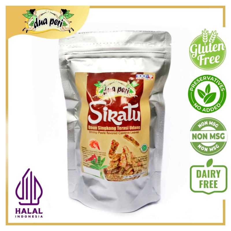 

Snack Pedas SIRATU Daun Singkong Terasi Udang Gluten free Dua Peri