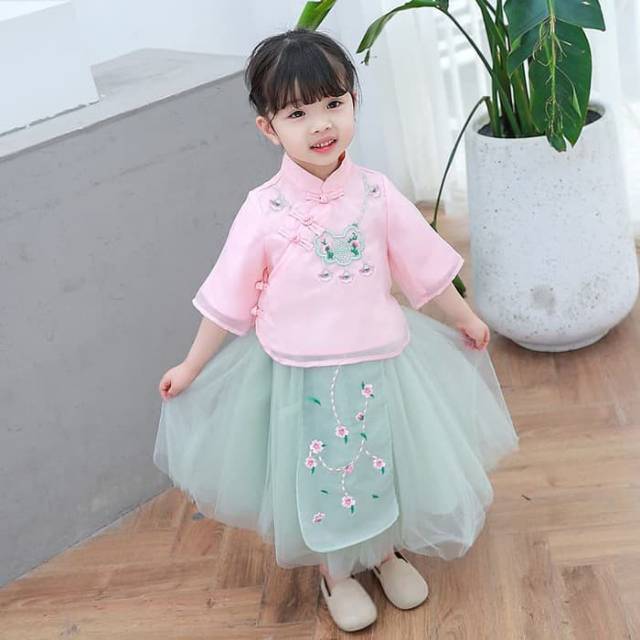 Cheongsam girl dress chinese new year traditional dress cheongsam gauz