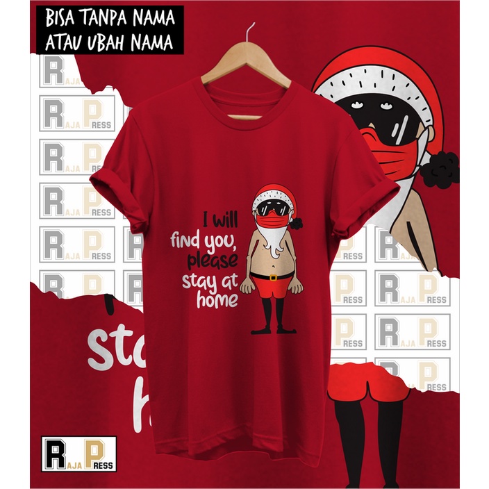 KAOS NATAL BAJU NATAL I WILL FIND YOU MERRY CHRISTMAS KATUN COMBED 30S