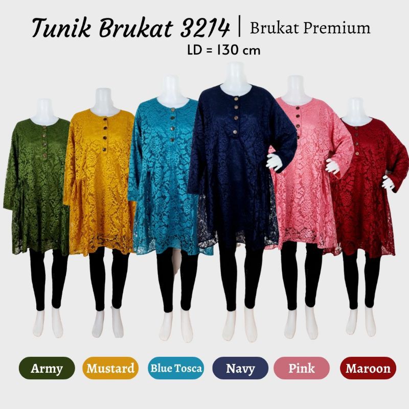 Tunik Brukat Jumbo 3214, Ld 130 cm