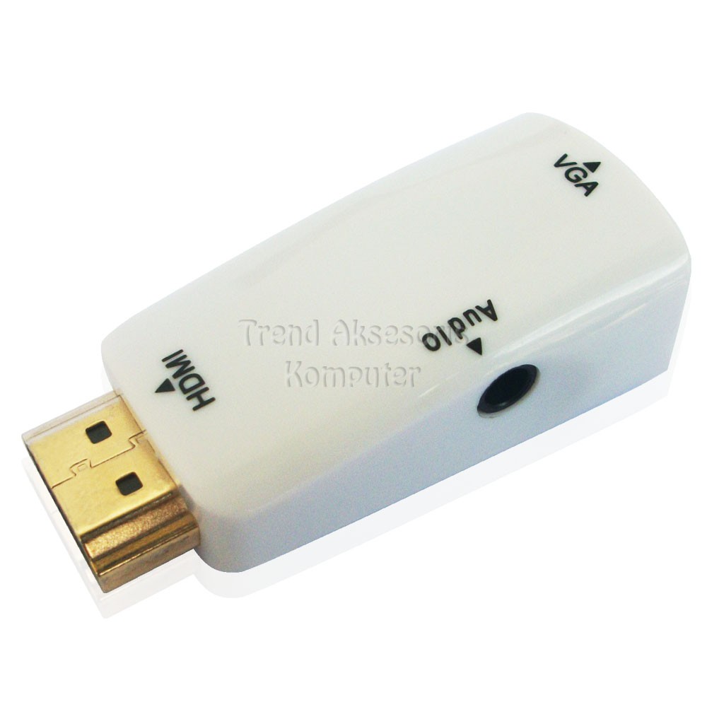 Trend-Universal Dongle Converter HDMI Male to VGA Adaptor Female Plus Audio 3,5mm