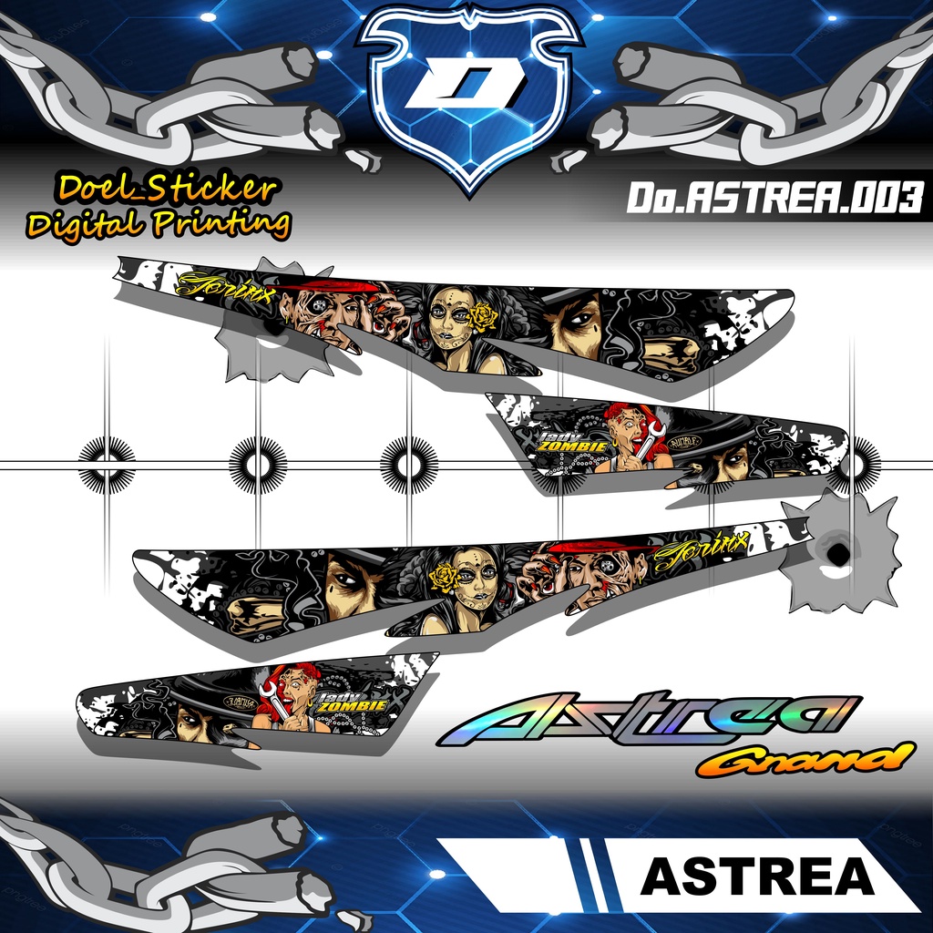 (COD)STRIPING STICKER LIST VARIASI HOLOGRAM MOTOR HONDA ASTREA GRAND JERINK 03