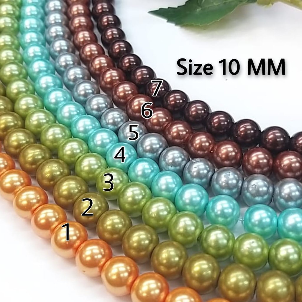 1 RENTENG - (6MM - 10 MM) MUTIARA RENTENG WARNA | MUTIARA UNTAI BAHAN KILAP