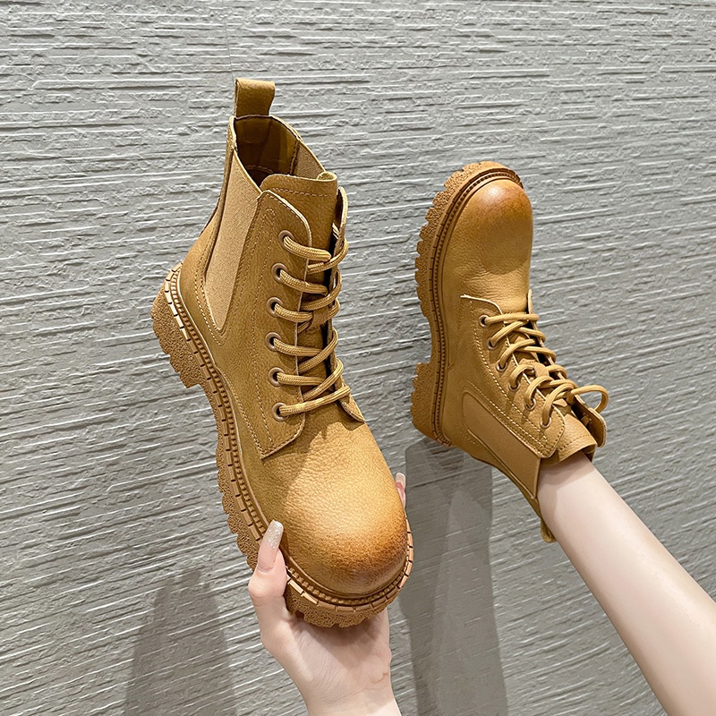 Sepatu Bot 6677 Brushed Dr. Martens  Wanita 2021     Martin Boots Dr. Martens  Tebal Bawah Semua    