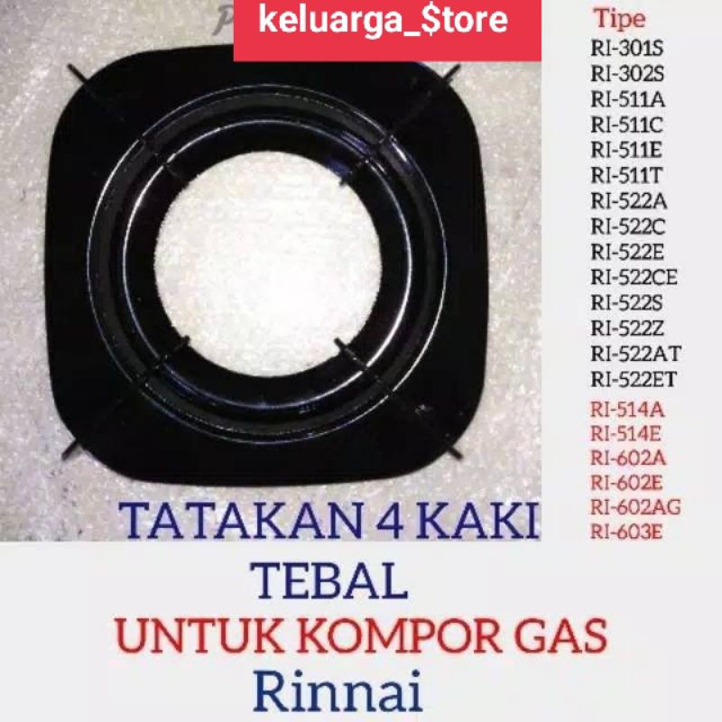 atasan kompor rinnai bahan tebal untuk semua tipe / Taktakan kompor rinnai kaki 4 dan kaki 6